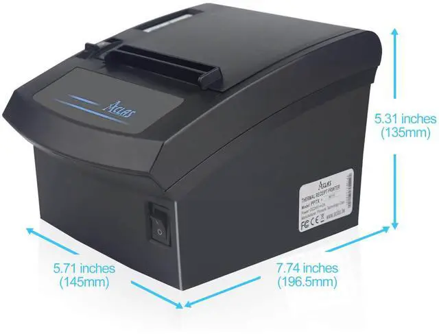 Alt view image 4 of 5 - Aclas 3'1/8 Thermal Receipt Printer 80mm w/Auto Cutter Cash Drawer ESC/POS Windows for Bill POS Receipt Printers (10 inches/sec, USB + Ethernet Serial Port)