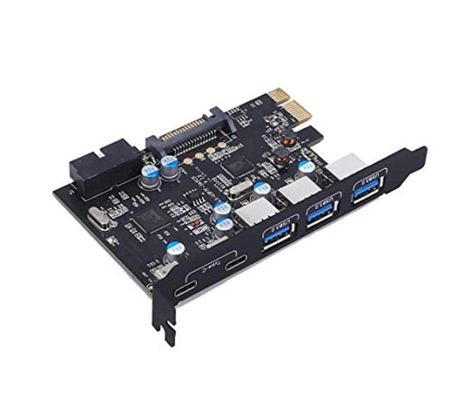Scheda PCIe USB 3.0 Con 2 Porte USB-C E 2 Type-A | Adattatore 5Gbps Con Connettore Interno 19 Pin E Type-E Per Windows 10/8/7/XP