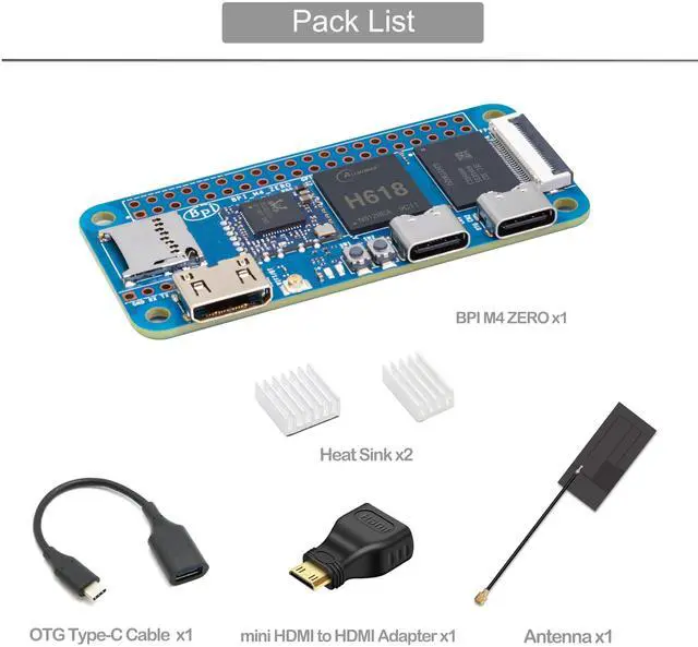 Alt view image 2 of 5 - Banana Pi BPI M4 Zero Allwinner H618 Linux Single Board Computer, Wireless Dual-Band Development Board, LPDDR4 4GB RAM 32GB eMMC, ARM Mali G31 GPU for IoT Programming, Support Debian Ubuntu (Bundle3)