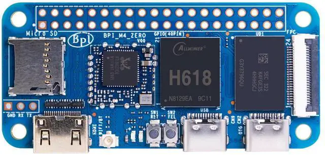 Alt view image 5 of 5 - Banana Pi BPI M4 Zero Allwinner H618 Linux Single Board Computer, Wireless Dual-Band Development Board, LPDDR4 4GB RAM 32GB eMMC, ARM Mali G31 GPU for IoT Programming, Support Debian Ubuntu (Bundle3)