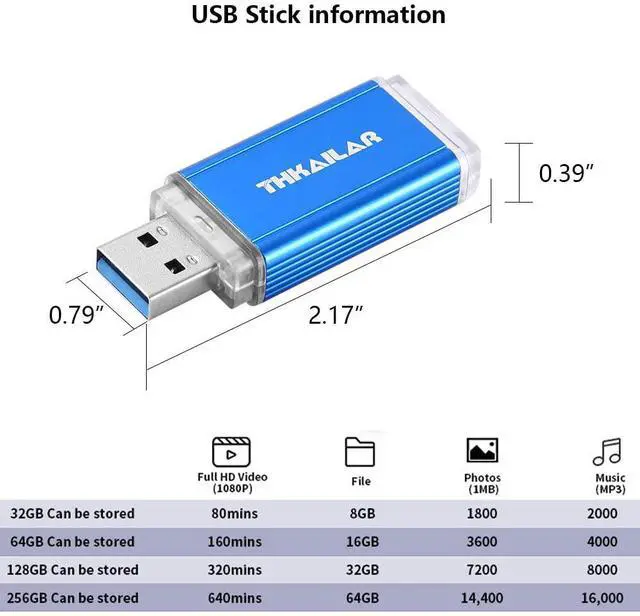 Alt view image 5 of 5 - Thkailar 1TB USB Flash Drive, USB 3.0 Memory Stick Thumb Drive Pen Drive Jump Drive for Data Storage,USB Storage for PC Laptop Computer