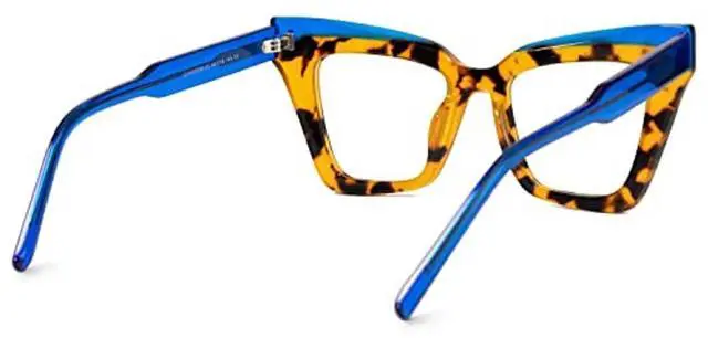 Alt view image 5 of 5 - Zeelool Women's Retro Acetate Cat Eye Glasses Frame with Non-prescription Clear Lens Eyewear Laila ZJGA650996-03 Tortoise