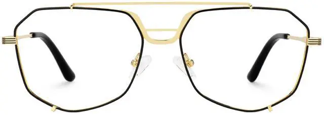 Main image of Zeelool Aviator Blue Light Glasses Men Oversized Pilot Frame Eyeglasses Fashion Metal Designer Full Eyewear Anti Eyestrain JGM384693-01B