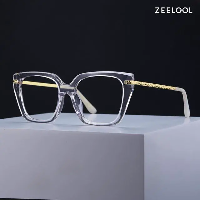 Alt view image 2 of 5 - Zeelool Stylish Square Blue Light Blocking Glasses for Women TV Phone Computer Gaming Glasses ZJGX415471-03 Crystal