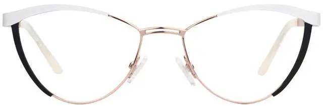 Main image of Zeelool Women's Metal Browline Cat Eye Glasses Frame with Clear Lens Sydney FM0125-02 White