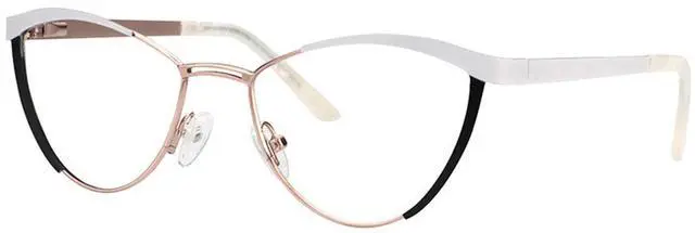 Alt view image 2 of 5 - Zeelool Women's Metal Browline Cat Eye Glasses Frame with Clear Lens Sydney FM0125-02 White