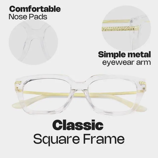 Alt view image 5 of 5 - Zeelool Stylish Square Blue Light Blocking Glasses for Women TV Phone Computer Gaming Glasses ZJGX415471-03 Crystal