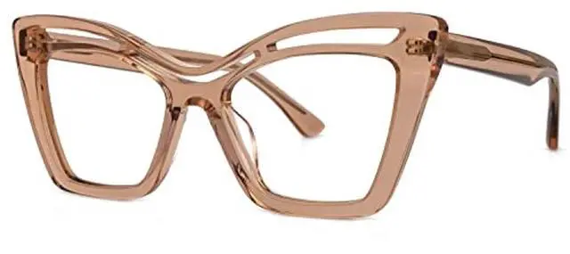 Alt view image 2 of 5 - Zeelool Trendy Acetate Oversized Cat Eye Blue Light Blocking Glasses Computer Eyewear for Women Arsolon ZJGA165651-03 Champagne