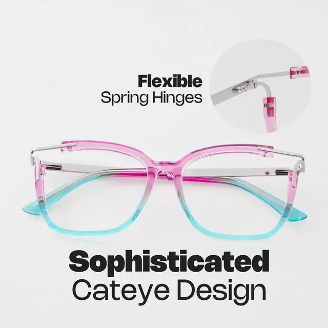 Alt view image 4 of 5 - Zeelool Square Blue Light Glasses for Women Chic Graffiti Designer Full Eyeglasses Oversized Non-prescription Eyewear Sidibe JGT261246-07B