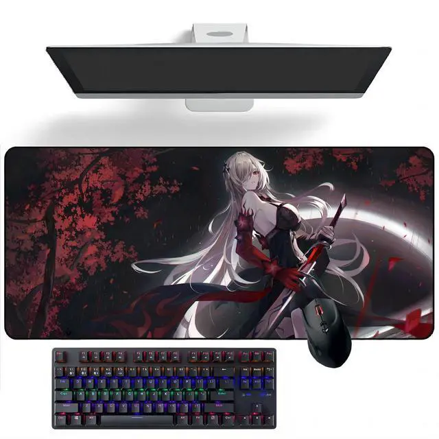 Main image of ZEKYGPP Anime Mouse pad Honkai: Star Rail Acheron Anime Desk Mat Keyboard Mat Large Mouse Pads Rubber Mouse Mats, 400mm*900mm*3mm