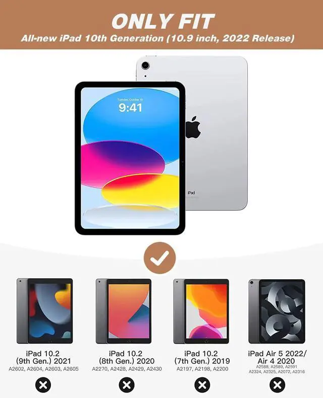 Alt view image 2 of 5 - ZryXal New iPad 10th Generation Case 10.9 Inch 2022 with Pencil Holder, Smart iPad Case with Soft TPU Back [Support Auto Wake/Sleep] (Brown)