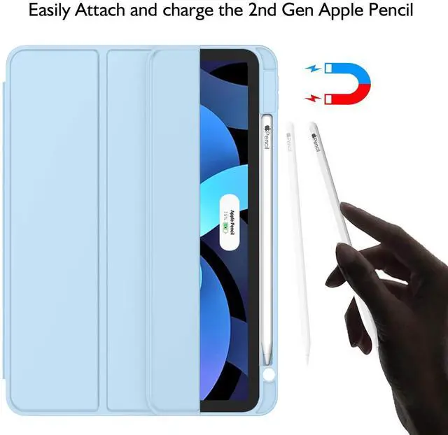 Alt view image 2 of 5 - ZryXal iPad Air 11 Inch Case M3 2025 / M2 2024, iPad Air Case 5th Generation/4th Generation 2022/2020 10.9 Inch [Support Touch ID and Auto Wake/Sleep] (Sky Blue)