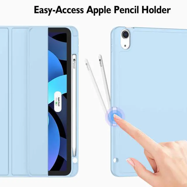 Alt view image 3 of 5 - ZryXal iPad Air 11 Inch Case M3 2025 / M2 2024, iPad Air Case 5th Generation/4th Generation 2022/2020 10.9 Inch [Support Touch ID and Auto Wake/Sleep] (Sky Blue)