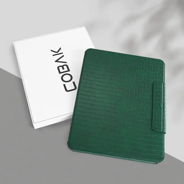 Alt view image 3 of 5 - CoBak Magnetic Case with Stand for iPad Pro 11 Inch (M4) 2024, Multiple Viewing Angles, Smart Auto Sleep/Wake Cover with Corner Protection with Apple Pencil Holder Strap, Emerald Croc