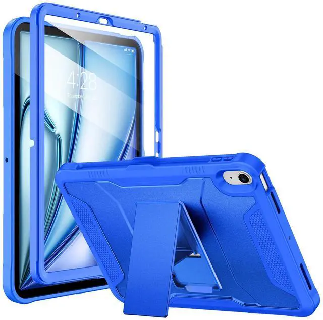 Main image of Soke Case for iPad Air 11-inch M3/M2 (2025/2024), iPad Air 5th/4th Generation 10.9-inch (2022/2020), with Built-in Screen Protector and Kickstand, Rugged Full Body Protective Cover - Abyss Blue