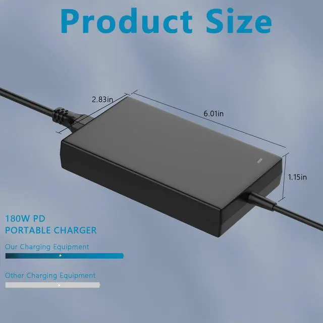 Alt view image 3 of 5 - 180W AC Charger Compatible with Acer Nitro 5 7 Predator Helios 300 Triton 300 Gaming Laptop AN515-58 AN515-55 ANV15 ANV16 Series Laptop Power Supply Cord