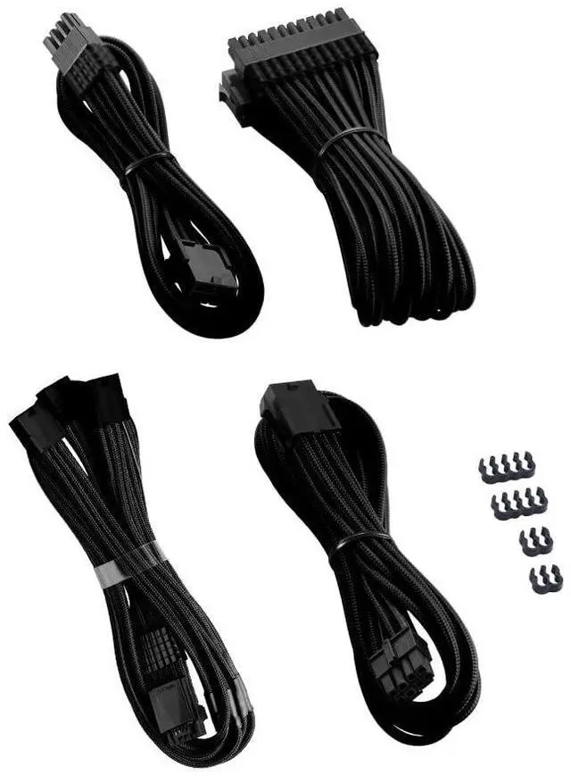 Alt view image 2 of 4 - CableMod Pro ModFlex Sleeved 12V-2x6 12VHPWR StealthSense Cable Extension Kit (Black, 16-pin to Triple 8-pin)