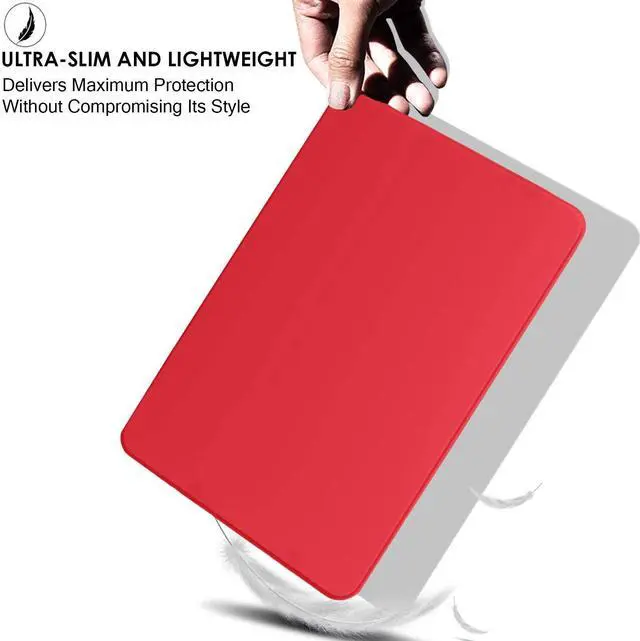 Alt view image 5 of 5 - DuraSafe Cases for iPad Air 3rd Gen 10.5 Inch 2017/2019 [ PRO 10.5 Air 3 ] A1701 A1709 A1852 A2152 A2123 A2153 A2154 UltraSlim Lightweight Shock Absorbant Flexible TPU Protective Clear Case - Red