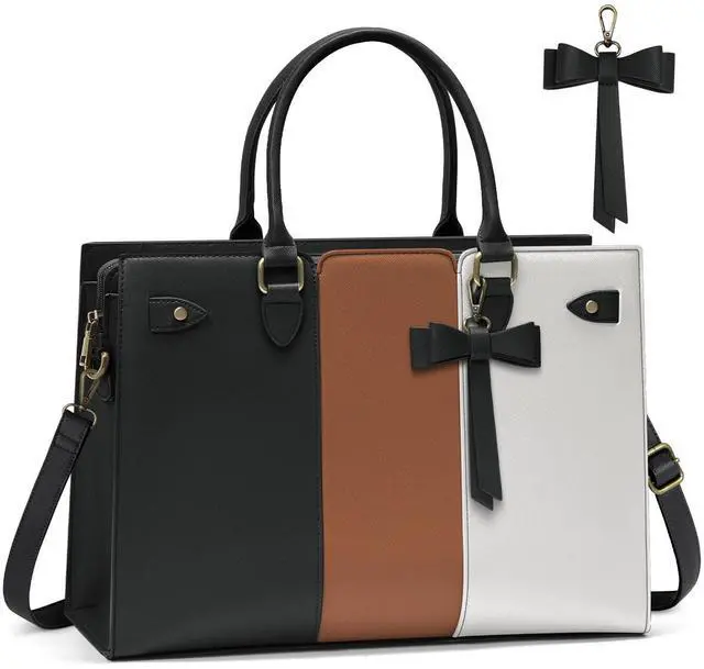 Main image of Laptop Bag for Women 15.6 Inch Laptop Tote Bag Waterproof Pu Leather Work Bag Computer Briefcase Office Teacher Handbag