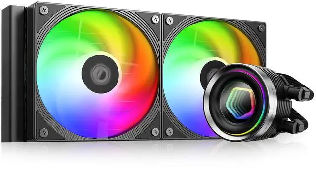 Main image of ID-COOLING FX240 INF 240mm Liquid CPU Cooler, AIO Cooler with ARGB Infinity Mirror Effect, 2x120mm Daisy-Chained Fans Low-Noise Operating 27.2dB(A) Max., Intel LGA1851/1700/1200/115X & AMD AM5/AM4