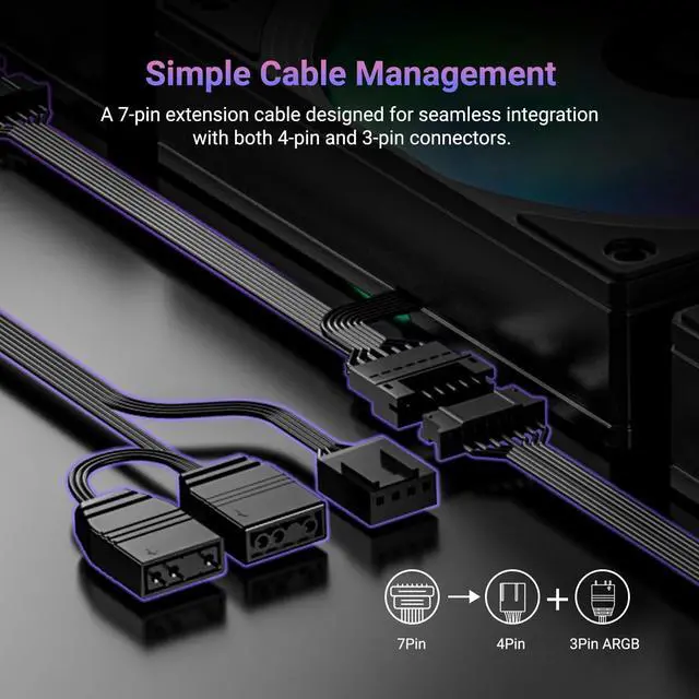 Alt view image 5 of 5 - ID-COOLING FX240 INF 240mm Liquid CPU Cooler, AIO Cooler with ARGB Infinity Mirror Effect, 2x120mm Daisy-Chained Fans Low-Noise Operating 27.2dB(A) Max., Intel LGA1851/1700/1200/115X & AMD AM5/AM4