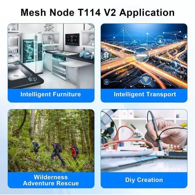 Alt view image 2 of 5 - Mesh Node T114 V2 LoRaWAN Meshtastic Board AYWHP Meshtastic Tracker Nordic nRF52480 with Screen GNSS + Screen Case 1.9 TFT Display 902-928MHz SX1262 Chip BLE WiFi Compatible with Arduino/Meshtastic