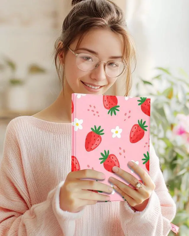 Alt view image 3 of 5 - Uppuppy for iPad Air 11 inch Case 2024 - Air 5th/4th Generation 10.9, Pro 11 Case with Keyboard Pencil Holder Tablet Cover Folio Women Cute Girls Kawaii Strawberry for iPad Air 11 2024 (M2), Pro 11