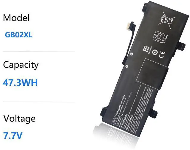 Alt view image 2 of 5 - GB02XL Laptop Battery for HP Chromebook X360 14A 14-DB 11 G8 G7 G1 G2 EE Chromebook 11A G8 G5 G6 EE Chromebook 14 G5 14-DB0051CL Series hstnn-ub7m L42583-005 L42550-271