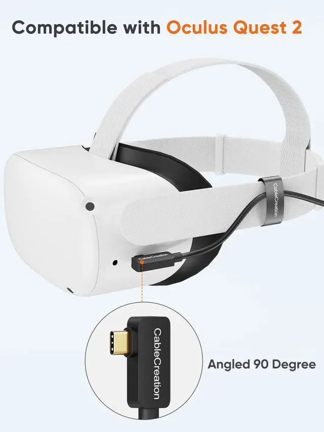 Alt view image 2 of 5 - CableCreation -Upgraded Version USB C Fiber Optic Link VR Cable 16FT, USB C 3.2 Gen2 Cable USB C to C 10 Gbps Highly Speed Data Compatible with Quest 3/Quest 2 Virtual Reality Headsets and Gaming PC