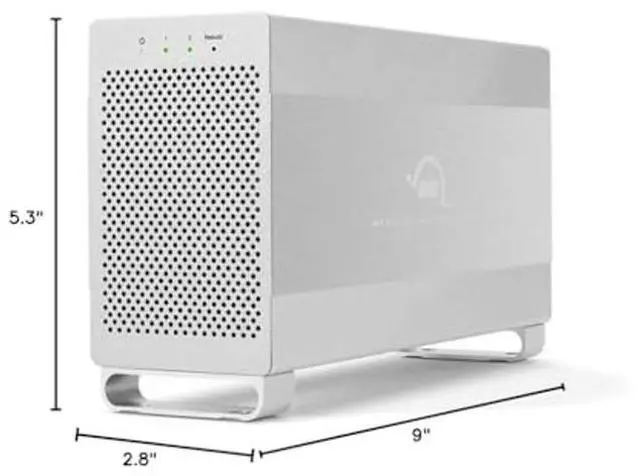 Alt view image 3 of 3 - OWC Mercury Elite Pro 16TB 2 Bay RAID Enclosure with eSATA and USB 3.2 for Dual 3.5 inch HDD's, External Hard Drive Enclsoure for MAC and PC