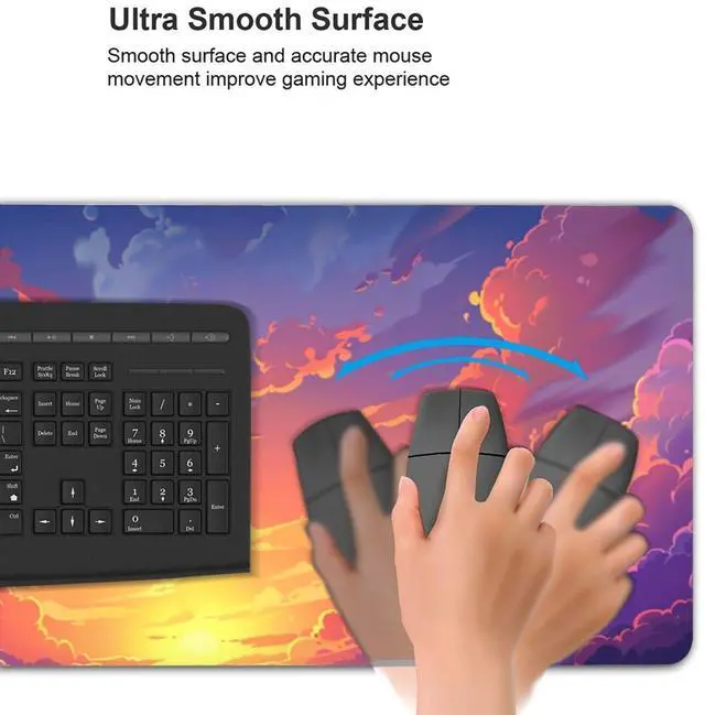 Alt view image 3 of 5 - ZOCOZY 48 x 24 Inches Cute Desk Mat Kawaii Pink Purple Desk Pad Anime 3XL Large Mouse Pad Big Full Desk Gaming Mousepad Laptop Computer Keyboard Mouse MatDesk Decor Desk Accessories