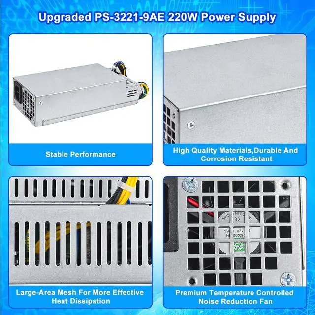 Alt view image 4 of 5 - S-Union Upgraded PS-3221-9AE 220W Power Supply PSU Compatible with Acer Veriton B630 X2640 X4630 X4640 X4650 X6630 SFF PS-3221-9AB DC.2201B.002 DC.2201B.001 PS-3221-9AE Power Supply
