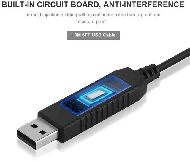 Alt view image 4 of 5 - [Upgraded] iKKEGOL USB Triple Foot Pedal Optical Switch Control 3 Key Three Button Program Computer Keyboard Mouse Game Action HID