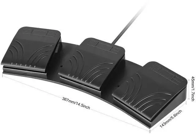 Alt view image 3 of 5 - [Upgraded] iKKEGOL USB Triple Foot Pedal Optical Switch Control 3 Key Three Button Program Computer Keyboard Mouse Game Action HID