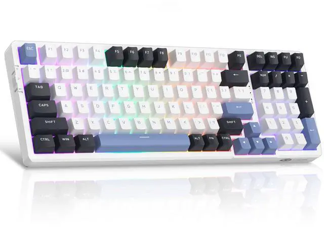 Main image of MageGee LIGHT100 Wireless Creamy Keyboard, Gasket Structure Hot Swappable, Tri-Mode 2.4G/USB-C/BT5.0 RGB Backlit Mechanical Gaming Keyboard for Win/Mac/PC, PBT Keycap, 4000mAh Battery, Blue