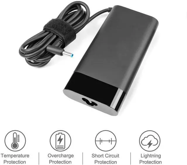Alt view image 4 of 5 - 150W 7.7A 19.5V Slim AC Charger Fit for HP OMEN 15 17 Pavilion Gaming 15 17 Laptop Zbook 15 G3 G4 G5 G6 TPN-CA11 TPN-DA09 L32661-001 917649-850 L48757-001 Laptop Power Supply Adapter Cord