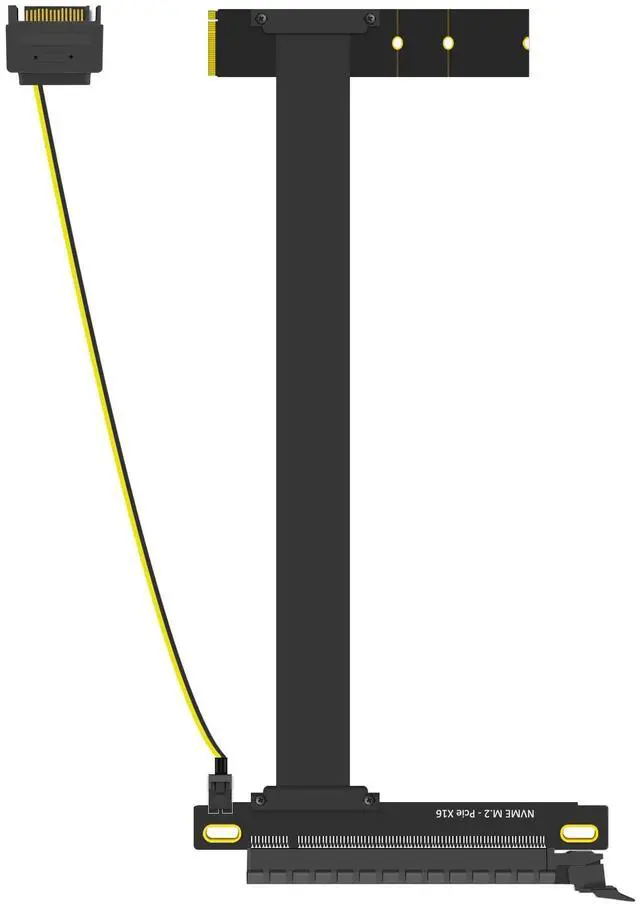 Main image of GLOTRENDS 300mm M.2 Key M to PCIe 4.0 X16 Riser Cable with SATA Power Cable, Not Support M.2 SATA Slot