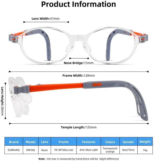 Alt view image 2 of 5 - EYEBUDDY Blue Light Glasses for Kids,Blue Light Blocking Glasses for Boys Girls Ages 3-13, Bluelight Glasses Computer, Gaming, Reading