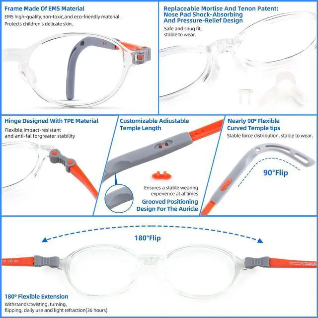 Alt view image 3 of 5 - EYEBUDDY Blue Light Glasses for Kids,Blue Light Blocking Glasses for Boys Girls Ages 3-13, Bluelight Glasses Computer, Gaming, Reading