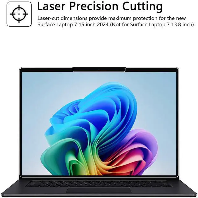 Alt view image 3 of 5 - Adeway Screen Protector for Surface Laptop 7 15 inch(2024, AIPC), 9H Hardness Tempered Glass/Anti-Scratch/Easy Installation/Ultra Clear Screen, Compatible with Surface pen, 2-Pack