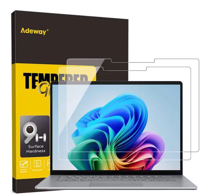 Main image of Adeway Screen Protector for Surface Laptop 7 15 inch(2024, AIPC), 9H Hardness Tempered Glass/Anti-Scratch/Easy Installation/Ultra Clear Screen, Compatible with Surface pen, 2-Pack