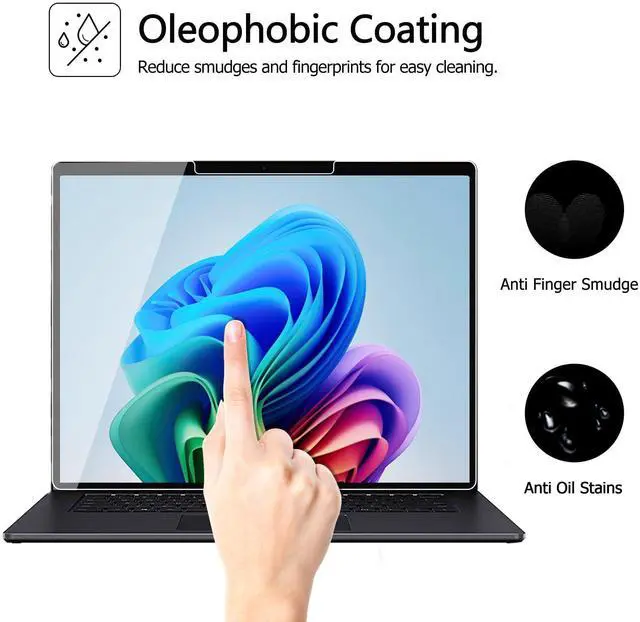 Alt view image 5 of 5 - Adeway Screen Protector for Surface Laptop 7 15 inch(2024, AIPC), 9H Hardness Tempered Glass/Anti-Scratch/Easy Installation/Ultra Clear Screen, Compatible with Surface pen, 2-Pack