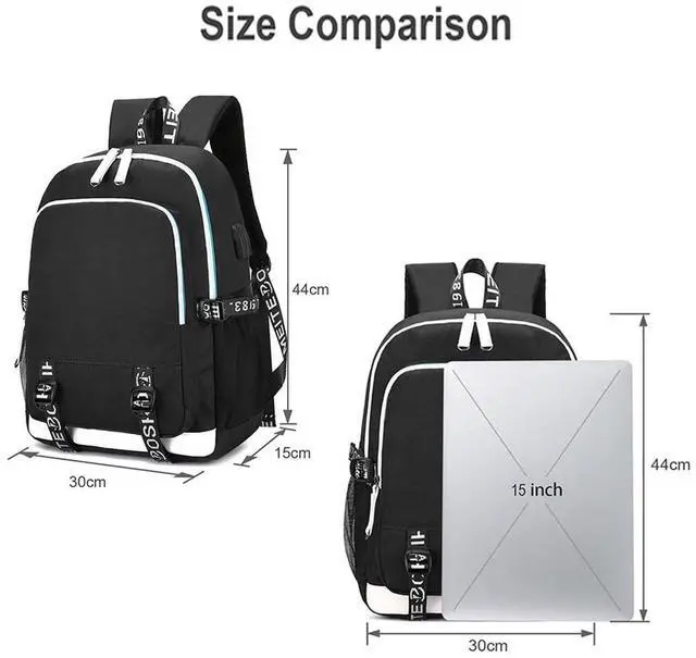 Alt view image 2 of 5 - KARFRI Soccer Player 7 Multifunction Sport Backpack Travel Laptop Football Fans Bag for Men Women (Black lines - 1)