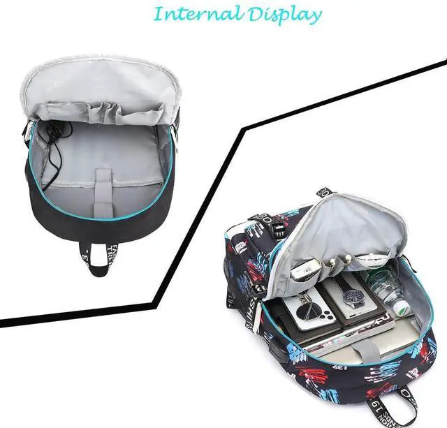 Alt view image 3 of 5 - KARFRI Soccer Player 7 Multifunction Sport Backpack Travel Laptop Football Fans Bag for Men Women (Black lines - 1)