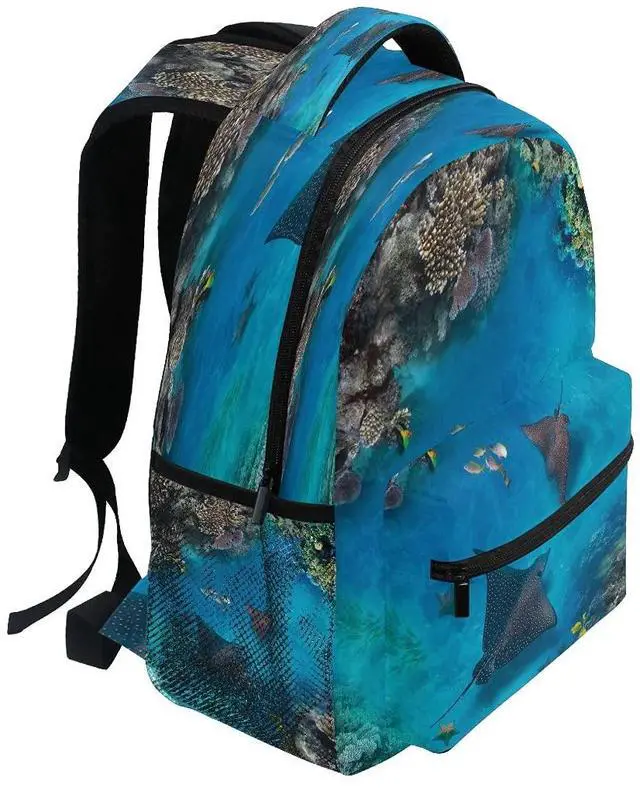 Alt view image 2 of 5 - xigua Sea Stingray Print Computer Backpack - Lightweight School Bag for Boys Girls Tenns