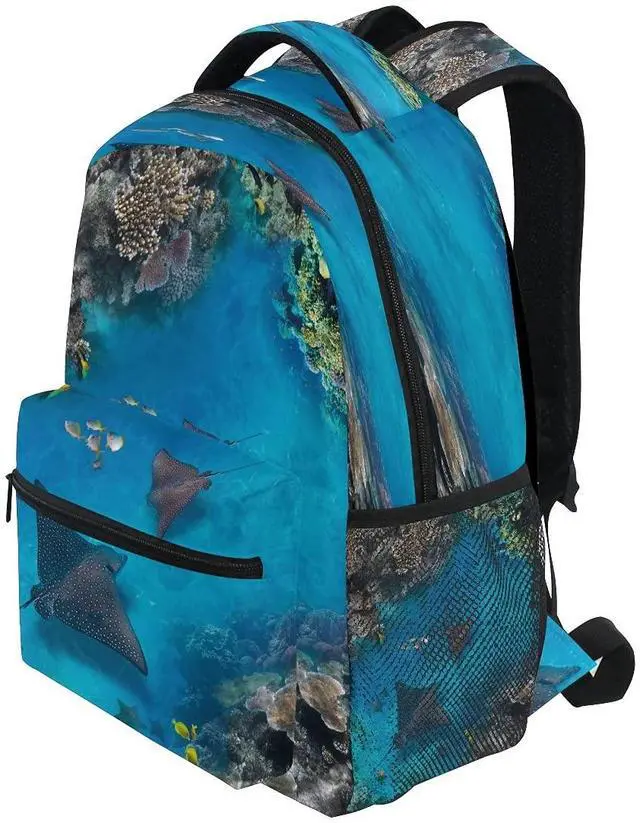 Alt view image 3 of 5 - xigua Sea Stingray Print Computer Backpack - Lightweight School Bag for Boys Girls Tenns