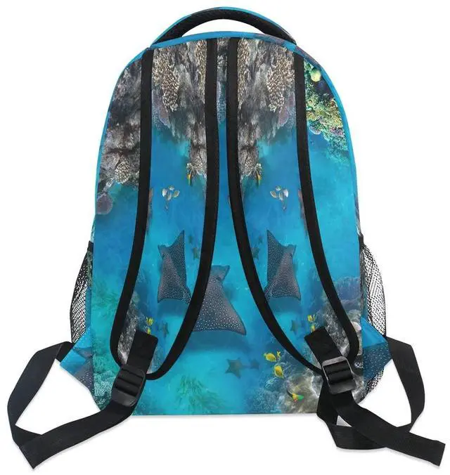 Alt view image 4 of 5 - xigua Sea Stingray Print Computer Backpack - Lightweight School Bag for Boys Girls Tenns