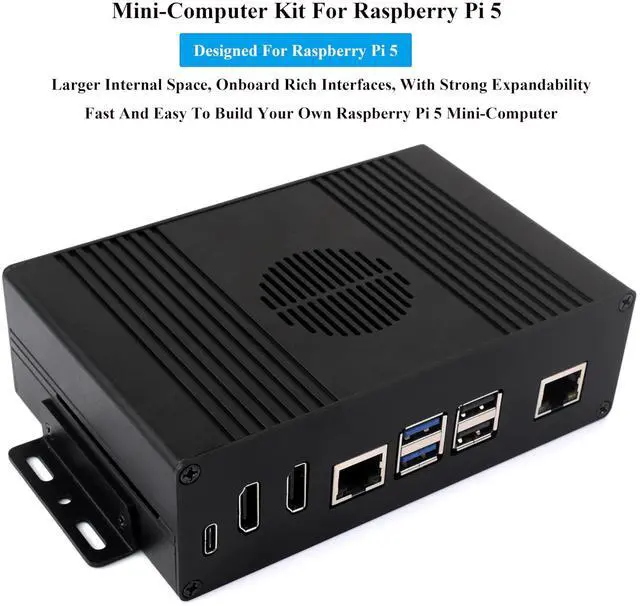 Alt view image 3 of 5 - Multi-Functional All-in-One Mini-Computer Kit Compatible with Raspberry Pi 5, Pi5 PCIe Box Includes Aluminum Alloy Case, PCIe to Gigabit ETH Adapter, Pi5 HDMI and Type-C Adapter Board