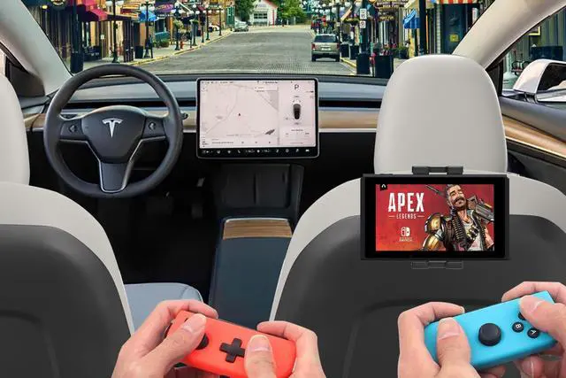 Alt view image 5 of 5 - YOOZ Tesla Tablet Mount Back Seat, Tesla Model Y Model 3 Headrest Tablet Holder for Kids [Metal Ball Head & 360° Rotation] for iPad Pro 12.9 Air Mini, Galaxy Tab, Fire, Switch, iPhone, 4-13"