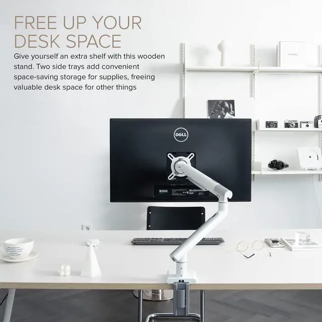 Alt view image 3 of 5 - POUT E12 Ultrawide Monitor Arm Mount  Adjustable Full Motion Desk Stand for 17-32 Displays, Supports 4-22lbs, VESA 75x75mm & 100x100mm (Grey/Black)